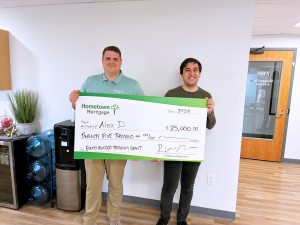 Grant recipient, Alex with Hometown Mortgage lender.